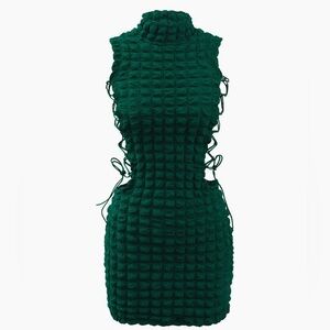 Women’s green bubble textured dress. Never worn
